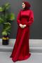Cross Tie Waist Dress Claret Red - 3