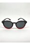 Unisex Round Claret Red Black 100% UV Polarized Children's Sunglasses Round Flexible - 5