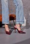 Lani Buckle Detailed Cherry 10 cm Women's Stiletto, High Heels - 5