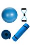 10 mm Pilates Mat, 55 cm Corded Fabric Pilates Ball + Resistance Band with Foam Handle Pilates Set
