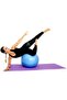 10 mm Pilates Mat, 55 cm Corded Fabric Pilates Ball + Resistance Band with Foam Handle Pilates Set - 2