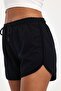 Women's Slit Seasonal Premium Fabric Regular Fit Drawstring Navy Blue Short Mini Shorts - 5