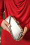 Mother of Pearl Satin Chain Strap Hand Shoulder Evening Dress Evening Bag - 2