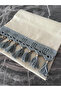 Hand Knitted Macrame Linen Fabric Runner 40 cm x 130 cm (Color GRAY)