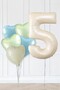 Beige Age Balloon Retro Green Blue Heart Balloon Set Sea Sand Cream Retro Birthday Number Age Balloon - 3