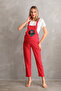 Embroidered Pregnant Gardener Jumpsuit with Front Snap Fasteners - 5