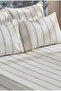 Atlantis Ecru Striped Pattern Single Elastic Sheet Set - 3
