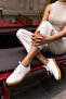 HALLA WOMEN'S WHITE STYLE DETAIL SNEAKER