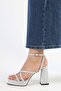 Women's Brianna Silver Glitter Platform Heeled Shoes - 4