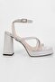 Women's Brianna Silver Glitter Platform Heeled Shoes - 2