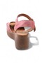 Genuine Leather Women's Sandals Wedge Heels Pink - 3
