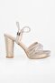 Women's Fleur Gold Honeycomb Stone Platform Heeled Shoes - 3