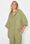 Organic Cotton Muslin Short Shirt Trousers Set 9122 Khaki - 6