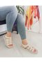 Beige Color Cage Model Padded Sole Women's Sandals
