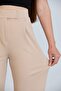 Women's Lycra Velcro Closure Beige Palazzo Pants - 3