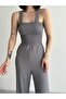 Square Necked, Ruffled, Strapless Bürümcük Jumpsuit Dress - 2