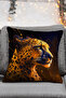 4-Piece Leopard Pattern Digital Printed Throw Pillow Pillow Case - Purple, Turquoise, Red, Yellow - 4