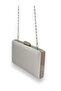 Silver Gray Color Satin Silver Case Silver Stone Evening Bag Evening Bag Wedding Engagement Portfolio - 5