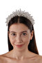 Bride's Zircon Wedding Tiara: A stylish wedding tiara adorned with zircon stones for elegant brides. - 5