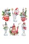Watercolor Snowman And Teapot Christmas Decoration Sticker Set Glass Wall Ornament - 2