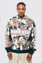 Unisex Oversize Motosport Hooded Camouflage Sweatshirt