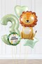 Safari Theme Birthday Age Balloon Retro Green Safari Balloons Cute Lion Party Set - 3