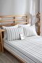 Anthracite Striped Pattern Double Oversize Elastic Sheet Set