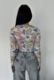 Women's Patterned Crop Blouse - 3