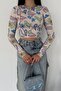 Women's Patterned Crop Blouse - 4