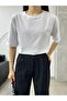 Women's Oversize Laser Cut Side Slit T-shirt - 2