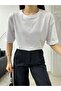 Women's Oversize Laser Cut Side Slit T-shirt - 5