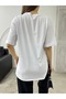 Women's Oversize Laser Cut Side Slit T-shirt - 3