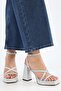 Women's Brianna Silver Glitter Platform Heeled Shoes