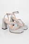 Women's Brianna Silver Glitter Platform Heeled Shoes - 5