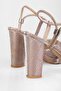 Women's Fleur Rose Honeycomb Stone Platform Heeled Shoes - 5