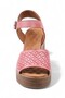 Genuine Leather Women's Sandals Wedge Heels Pink - 5