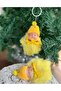 Cute pom- Plush plush sleeping baby Keychain with hat, yellow pom-pom - 2