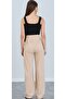 Women's Lycra Velcro Closure Beige Palazzo Pants - 8
