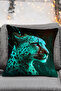4-Piece Leopard Pattern Digital Printed Throw Pillow Pillow Case - Purple, Turquoise, Red, Yellow - 5