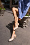SUDEL WOMEN BEIGE MINI HEELED SANDALS - 4