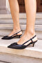 SUDEL WOMEN'S BLACK MINI HEEL SANDALS - 7