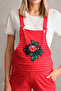 Embroidered Pregnant Gardener Jumpsuit with Front Snap Fasteners - 7