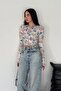 Women's Patterned Crop Blouse - 6