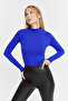 Women's Cobalt Blue Long Sleeve Stand Collar Body