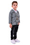 Boy's Trench Coat, Jeans, Shirt 3 Pieces Set - 3