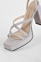 Women's Brianna Silver Glitter Platform Heeled Shoes - 6