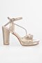 Women's Bissa Gold Honeycomb Stone Platform Heeled Shoes - 2