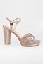 Women's Fleur Rose Honeycomb Stone Platform Heeled Shoes - 2