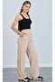 Women's Lycra Velcro Closure Beige Palazzo Pants
