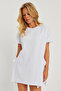 Women's White Ruffle Long T-Shirt DY2986 - 3